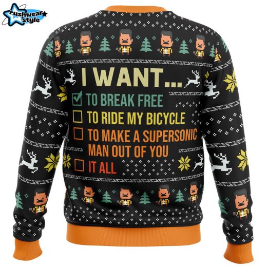 Queen “I Want To Break Free” Ugly Christmas Sweater – Music Lover’s Holiday Jumper