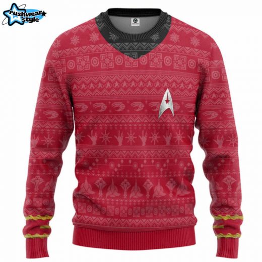 Star Trek 3D Original Series Red Ugly Christmas Sweater – 1966-1969 TV Show Sweater