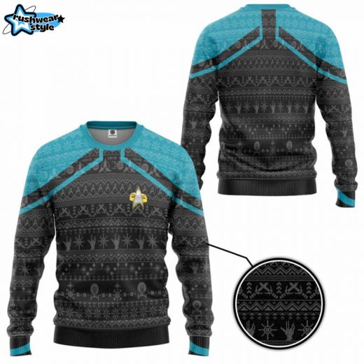 Star Trek Picard 2020 Blue Ugly Christmas Sweater – Sci-Fi Fan Holiday Jumper