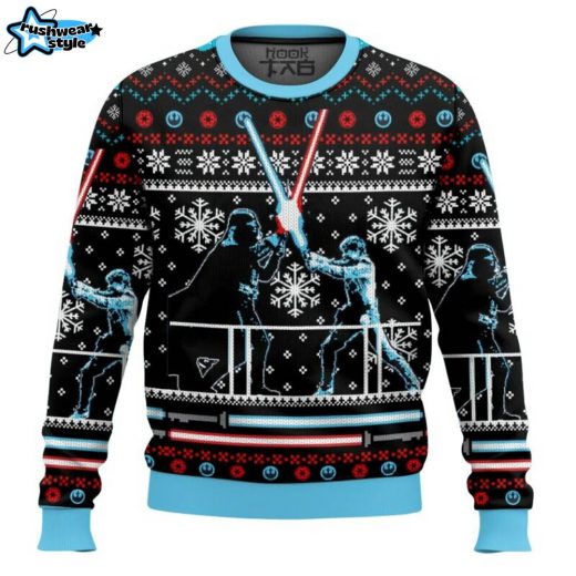 Star Wars Lightsaber Duel Ugly Christmas Sweater – Sci-Fi Holiday Jumper