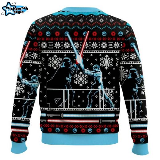 Star Wars Lightsaber Duel Ugly Christmas Sweater – Sci-Fi Holiday Jumper