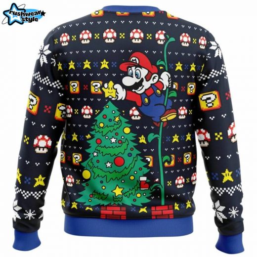 Super Mario Bros Xmas Ugly Christmas Sweater – “It’s a Tree” Holiday Sweater