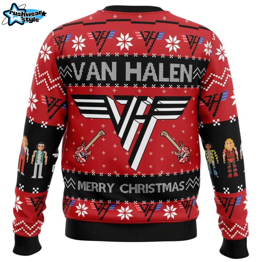Van Halen Rock Ugly Christmas Sweater - Classic Band Xmas Jumper Van Halen Rock Ugly Christmas Sweater - Classic Band Xmas Jumper