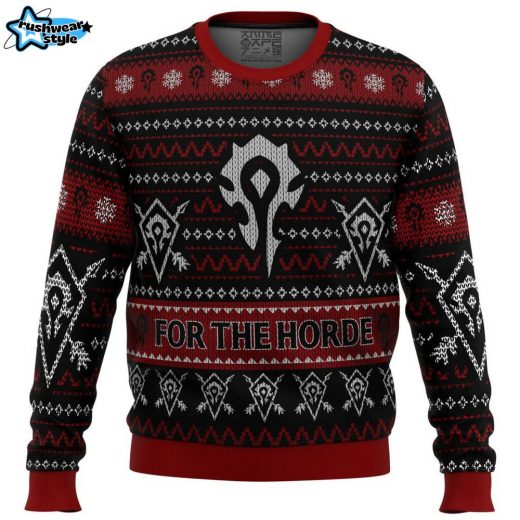 World of Warcraft For The Horde Ugly Christmas Sweater – Gaming Holiday Sweater