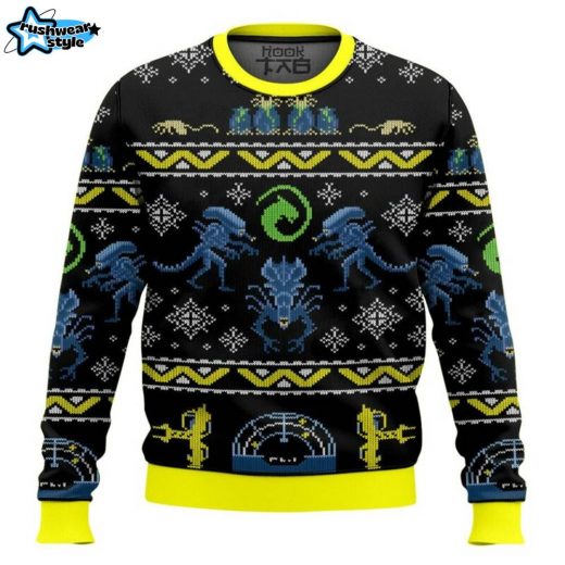 Xenomorph Alien Ugly Sweater – Sci-Fi Horror Holiday Sweater