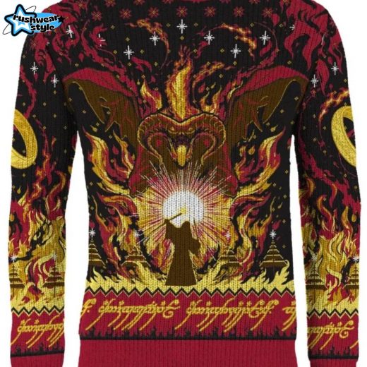 “You Shall Not Pass” Balrog Lord of the Rings Ugly Christmas Sweater – Preorder Available