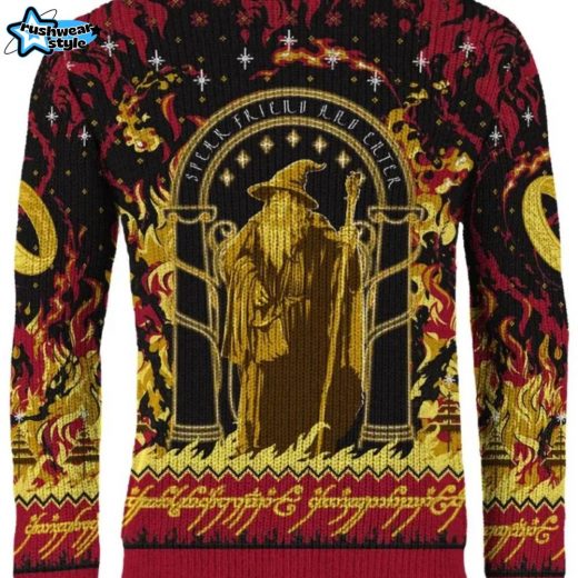 “You Shall Not Pass” Balrog Lord of the Rings Ugly Christmas Sweater – Preorder Available