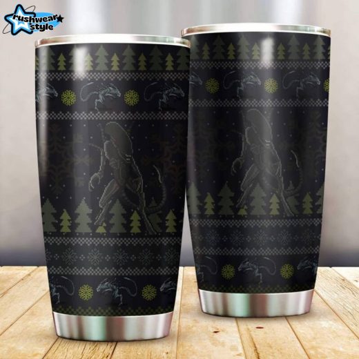 A Christmas Bug Hunt Tumbler – Xenomorph Holiday Design