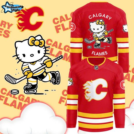 2024 Calgary Flames x Hello Kitty 50th Anniversary Jersey Red