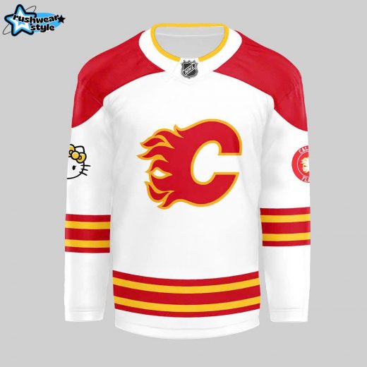 2024 Calgary Flames x Hello Kitty 50th Anniversary Jersey White