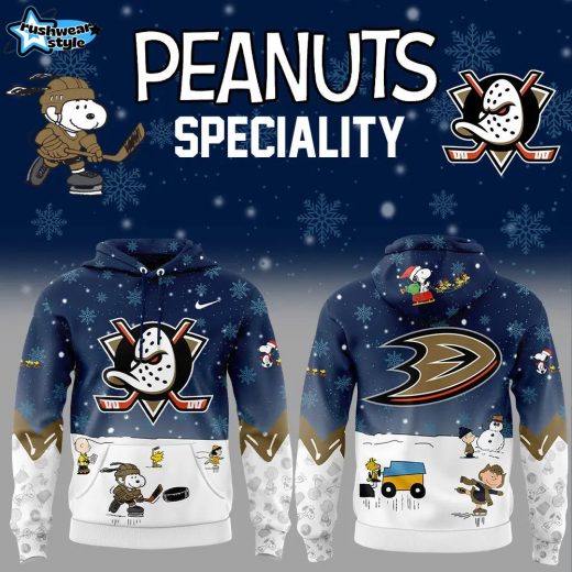 Anaheim Ducks Peanuts & Snoopy Night Nike Hoodie V2