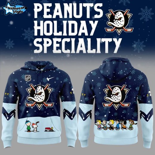 Anaheim Ducks Peanuts & Snoopy Night Nike Hoodie V4