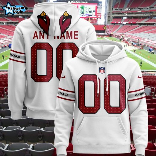 Arizona Cardinals White Hoodie Clean Style Edition