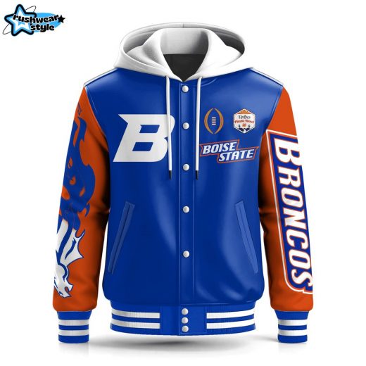 Boise State Bleed Blue Hooded Baseball Jacket