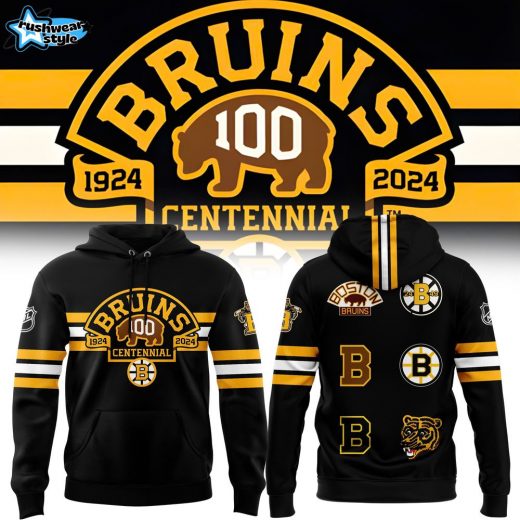 Boston Bruins 100th Birthday Throwback Style Pullover Hoodie