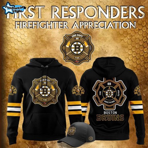 Boston Bruins Firefighter Appreciation Night 2024 Premium Tee Hoodie