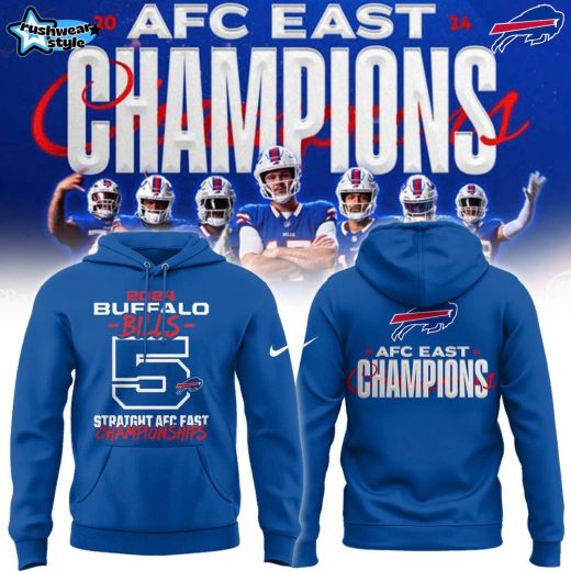 Buffalo Bills 2024 AFC East Division Champions Locker Room Trophy Hoodie Ver2