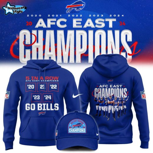 Buffalo Bills 5 In A Row AFC East CHAMPIONS Limited Hoodie