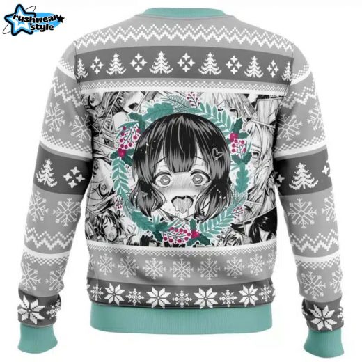 Christmas Anime Ahegao Ugly Christmas Sweater