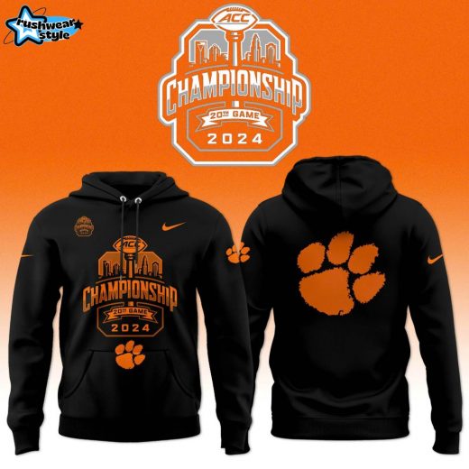 Clemson Tigers Football Team Nike 2024 ACC Champions Hoodie Black