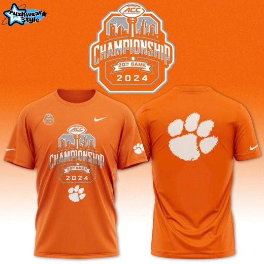 Clemson Tigers Football Team Nike 2024 ACC Champions TShirt Orange