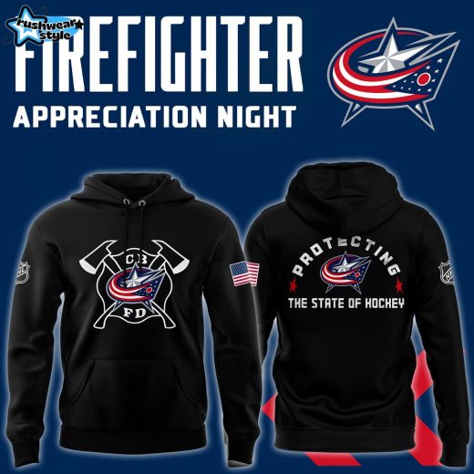 Columbus Blue Jackets 2024 Firefighter Appreciation Night Premium Limited Pullover Hoodie