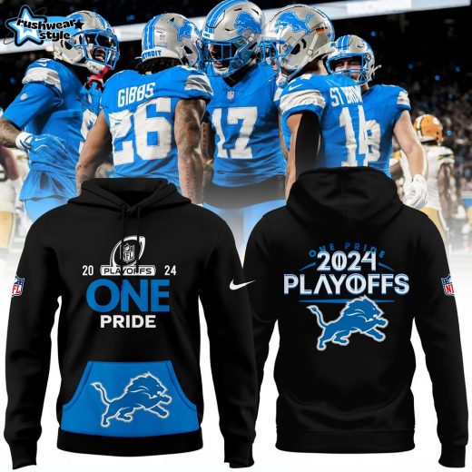 Detroit Lions 2024 NFL Playoffs Black Hoodie Special Edition