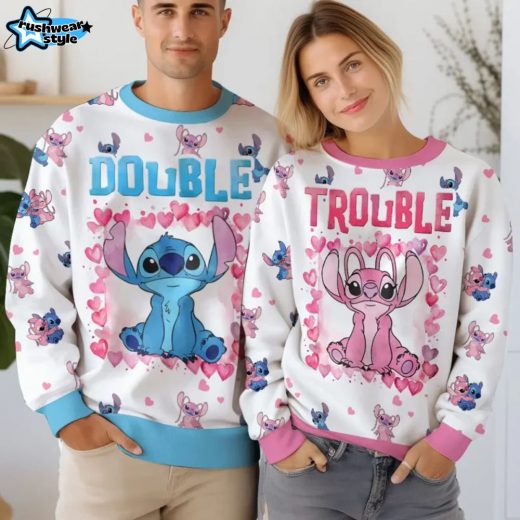 Double-Trouble Couple Funny Valentine Sweater