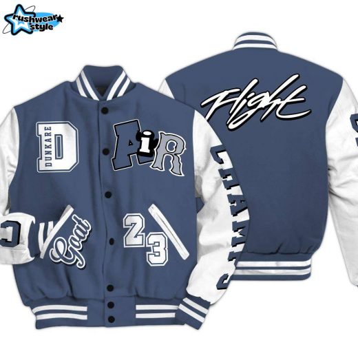 Dunkare Low Diffused Blue 11s Shirt Varsity Jacket, AIR Number 23 GOAT Baseball Varsity Jacket Unisex Outfit