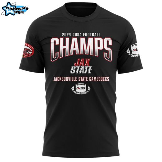 Jacksonville State Gamecocks 2024 Conference USA Champions Premium Limited Tee Black V2