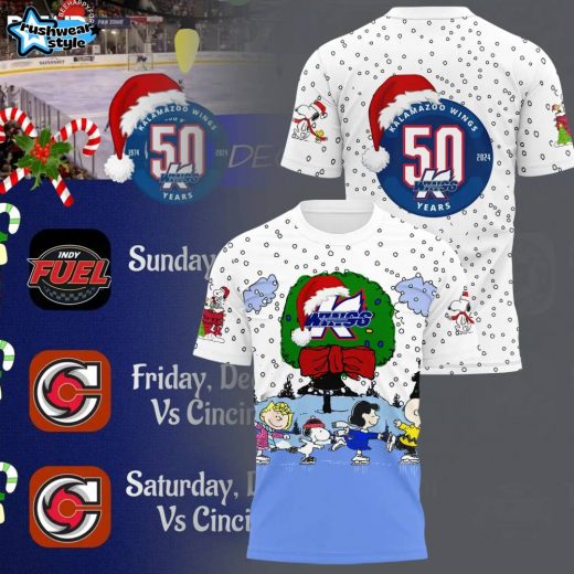 Kalamazoo Wings Peanuts Christmas Celebration Night T-Shirt