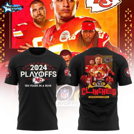 Kansas City Chiefs 2024 NFL PLAYOFFS AFC WEST “CLINCHED” Premium Limited Tee