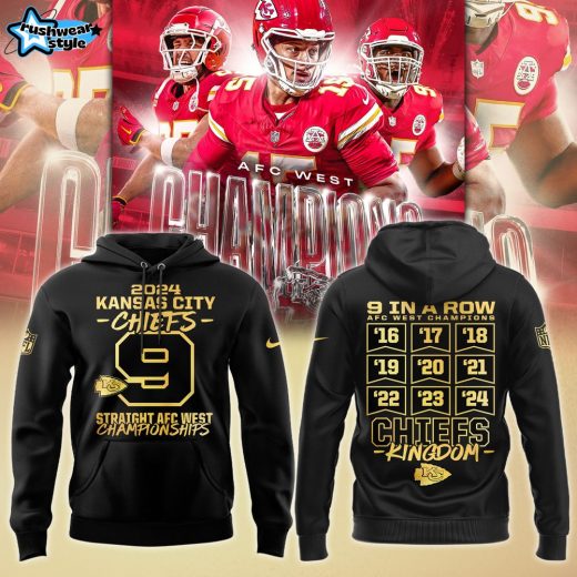 Limited Edition 2024 AFC West Division Champions Kansas City Chiefs Hoodie Black Version Two