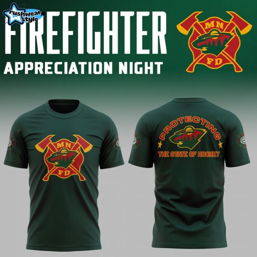 Limited Edition Minnesota Wild Firefighter Appreciation Night 2024 TShirt