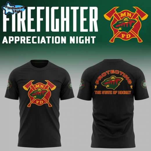 Limited Edition Minnesota Wild Firefighter Appreciation Night 2024 TShirt Version Two