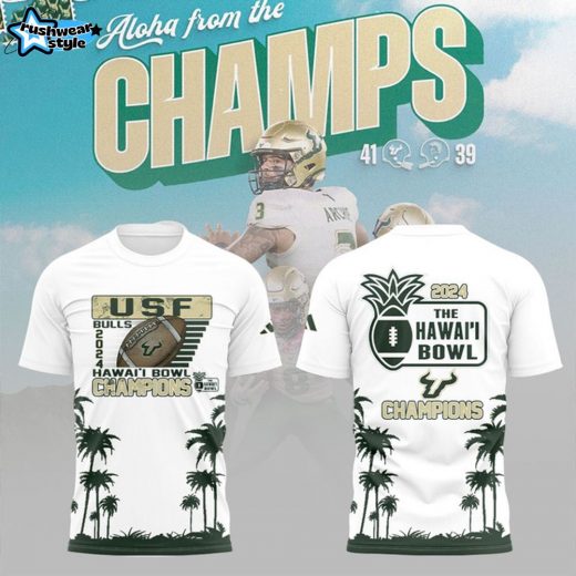 Limited South Florida Bulls Football HAWAI’I BOWL CHAMPS TShirt