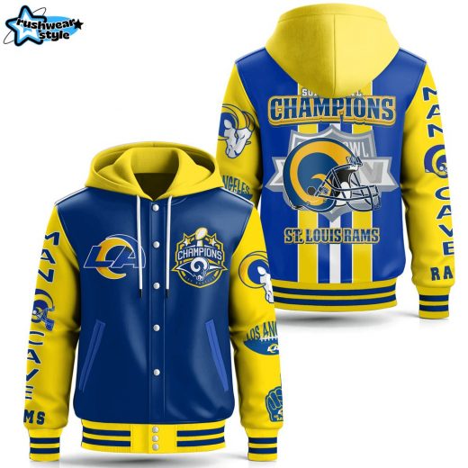 Louis Rams Hooded Baseball Jacket