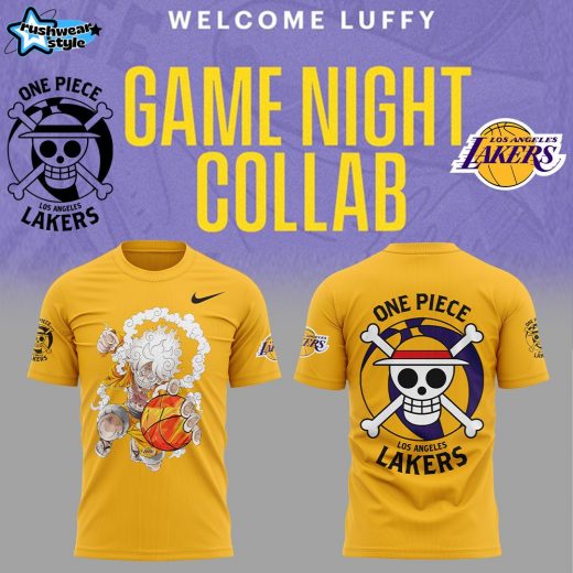 Luffy Gear 5 are joining the Lakers for One Piece Night Nike Yellow Tshirt