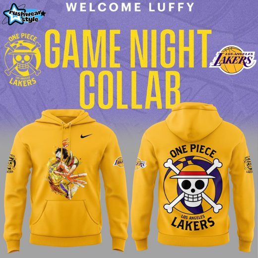 Luffy are joining the Lakers for One Piece Night Nike Yellow Hoodie