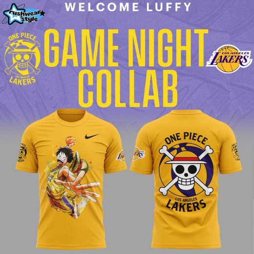 Luffy are joining the Lakers for One Piece Night Nike Yellow Tshirt