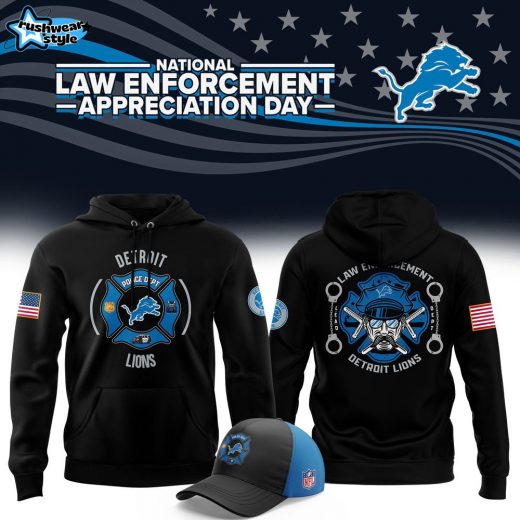 Men’s Detroit Lions 2024 First Responders Law Enforcement Appreciation Day Premium Limited Pullover Hoodie