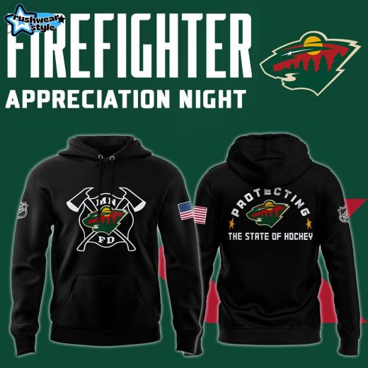 Minnesota Wild 2024 Firefighter Appreciation Night Hoodie Premium Edition