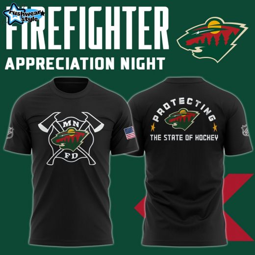 Minnesota Wild 2024 Firefighter Appreciation Night T Shirt V2 Premium Edition