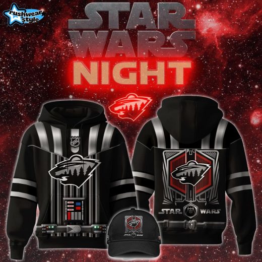 Minnesota Wild x Star Wars Night 2024 Black Hockey Hoodie