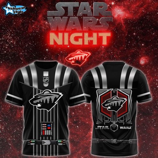 Minnesota Wild x Star Wars Night 2024 Black Hockey Tshirt