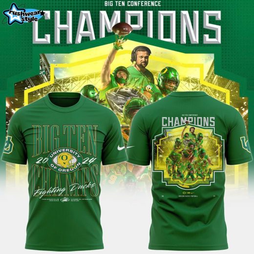 Oregon Ducks 2024 Big Ten Champions Locker Room Premium Tee Version 3