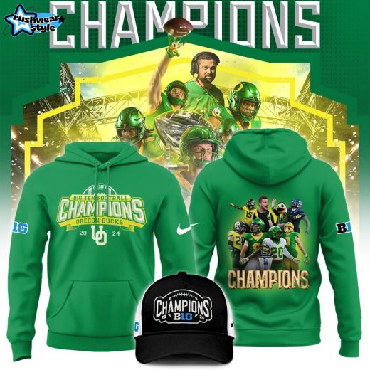 Oregon Ducks Football Big Ten Conference Champions Green Hoodie