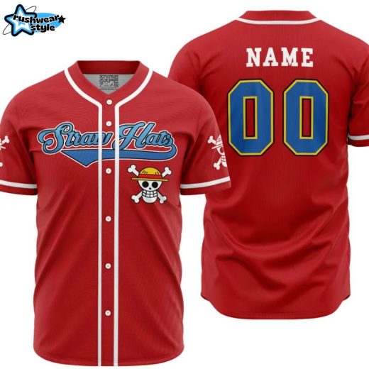 Personalized Straw Hats One Piece Baseball Jersey