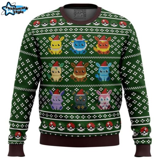 Pokemon Eevee Eeveelutions Ugly Christmas Sweater