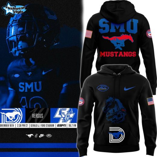 SMU Football Dark Mode Pullover Hoodie 2024